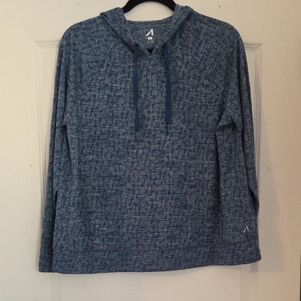Womens Lightweight Textured Teal Hoodie